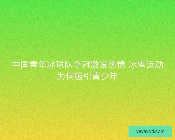 中国青年冰球队夺冠激发热情 冰雪运动为何吸引青少年 中国青年冰球队夺冠激发热情 冰雪运动为何吸引青少年